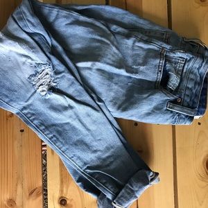 Angel kiss distressed mom jeans